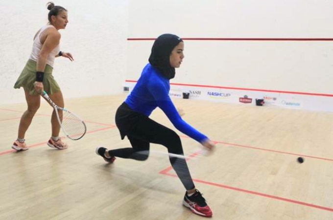 Night 3 (quarter finals) of the 2023 Nash Cup.|Thursday Night Match Summary - 2023 Nash Cup|Friday Upcoming Match Schedule - 2023 Nash Cup|Yahya Elnawasany VS. Bernat Jaume|Hollie Naughton VS. Nikki Todd|David Baillargeon VS. Finnlay Withington|Officials of the 2023 Nash Cup.|Daniel Mekbib