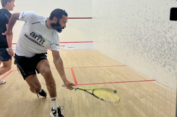 Daniel Mekbib; Czeck Republic; world rank 97 is pictured with Dylan Deverill of Western|Tuesday